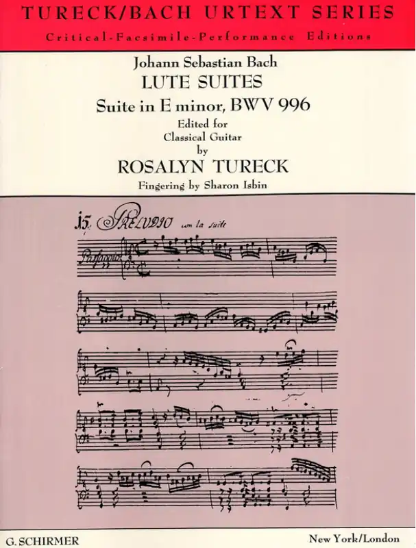 Cenový Hit Johann Sebastian Bach Suite in E Minor BWV996 (noty na kytaru)