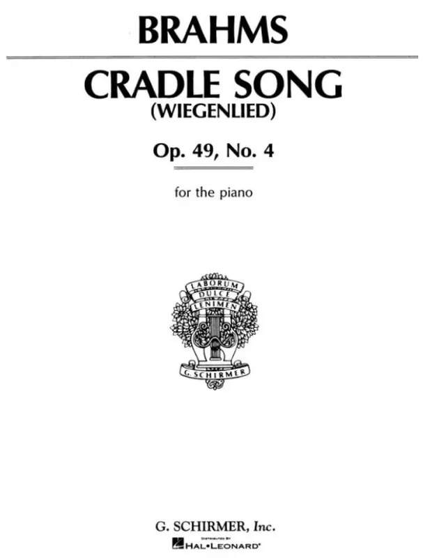 Super Cena Johannes Brahms Cradle Song (noty na klavír)