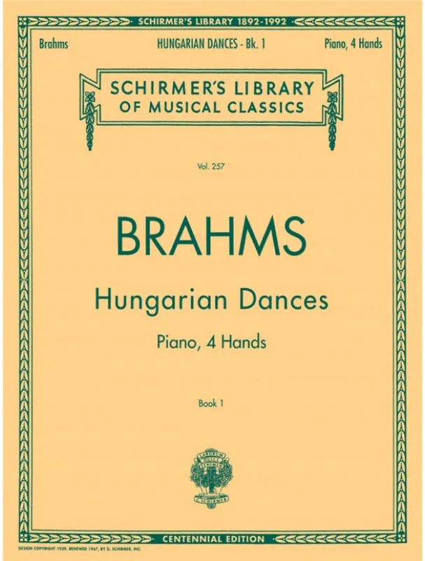 Johannes Brahms Hungarian Dances - Book 1 (noty na čtyřruční klavír) Akční Cena