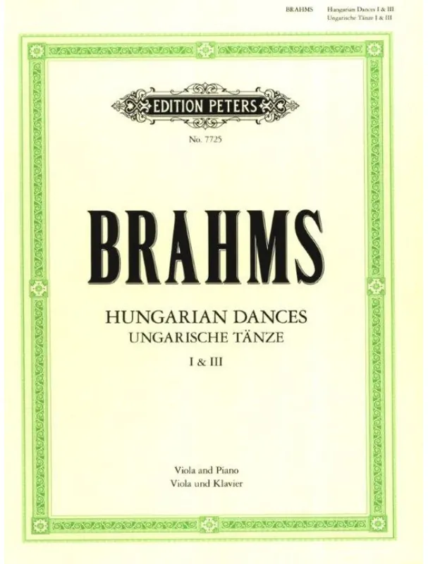 Johannes Brahms Hungarian Dances Nos. 1 And 3 (noty na violu, klavír) Horká Nabídka