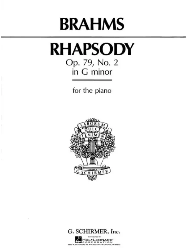 Hit Sezóny Johannes Brahms Rhapsody in G Minor, Op. 79, No. 2 (noty na klavír)