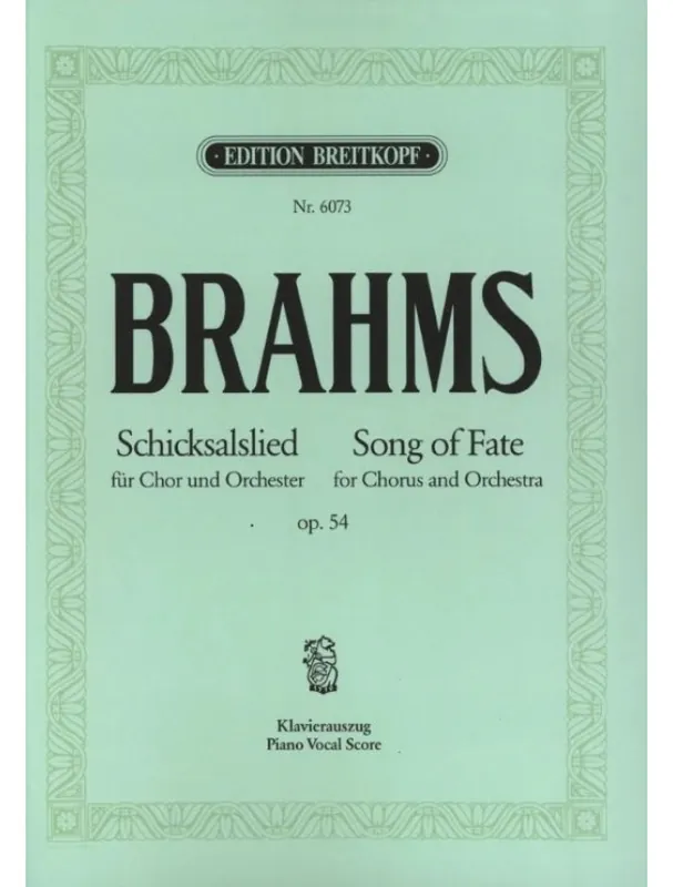 Ihned K Objednání Johannes Brahms Schicksalslied op. 54 (noty pro klavír, zpěv)