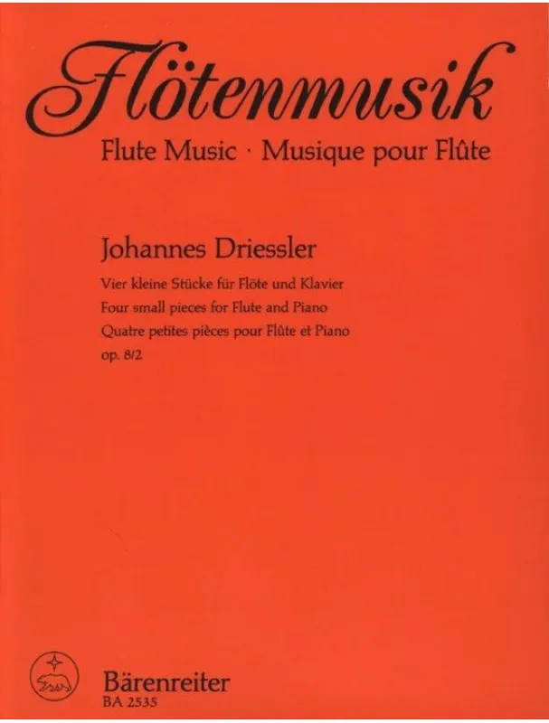 Johannes Driessler 4 Small Pieces op. 8/2 (noty na příčnou flétnu, klavír) Cenová Bomba