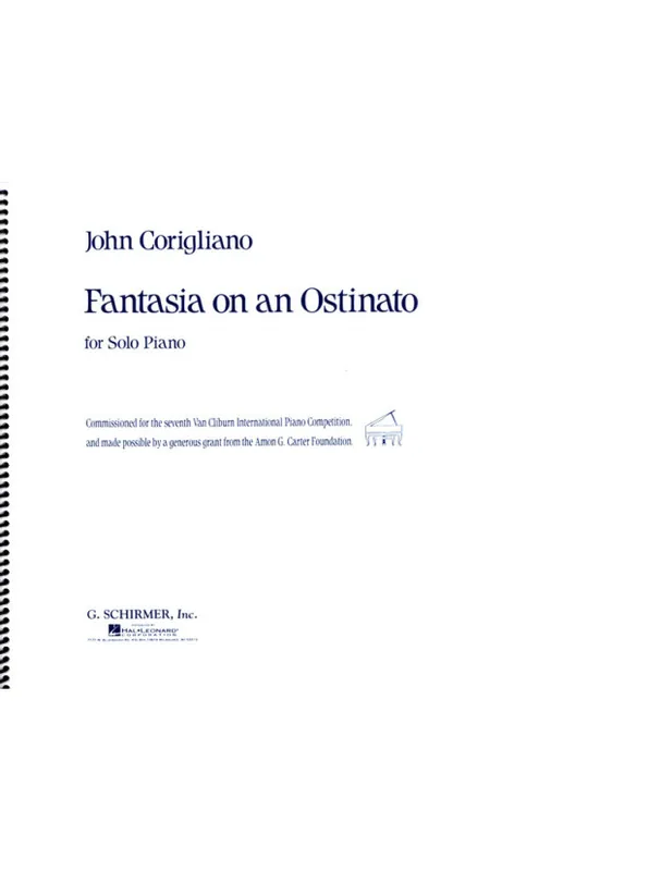 Vysoce Kvalitní John Corigliano Fantasia On An Ostinato (noty na klavír)