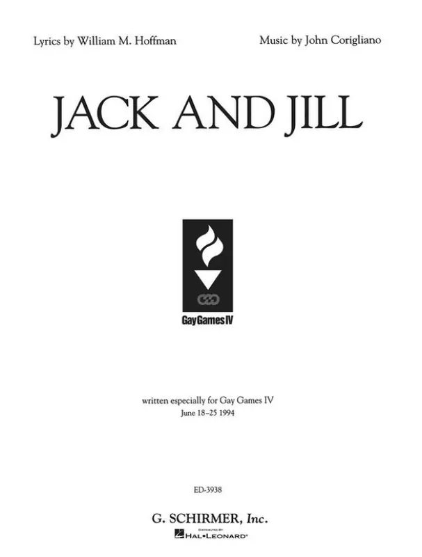 Rychlé Dodání John Corigliano Jack and Jill (noty na zpěv, klavír)