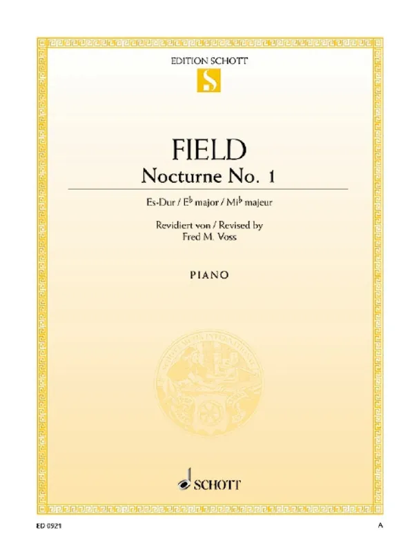 John Field Nocturne No. 1 (noty na klavír) Oblíbený