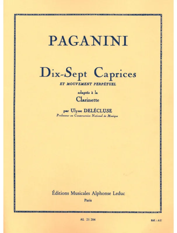 Niccolo Paganini 17 Caprices (noty na klarinet) Jen Po Omezenou Doba