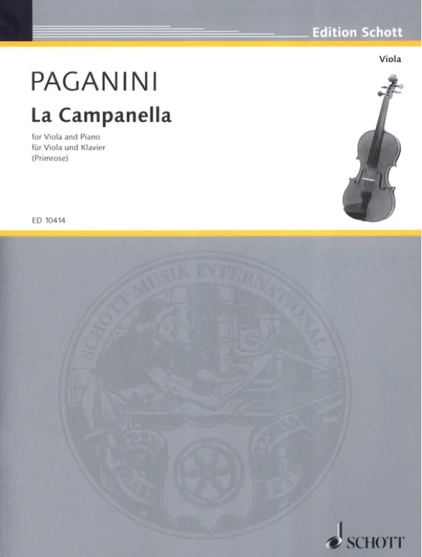 Nejprodávanější Niccolo Paganini La Campanella op. 7 (noty na violu, klavír)