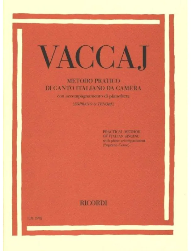 Nicola Vaccai Practical method of Italian singing - Soprano/Tenor (noty na klavír, zpěv) Akční Nabídka