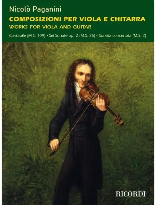Oblíbený Nicolo Paganini Works for Viola and Guitar or Lute (noty na violu, kytaru)