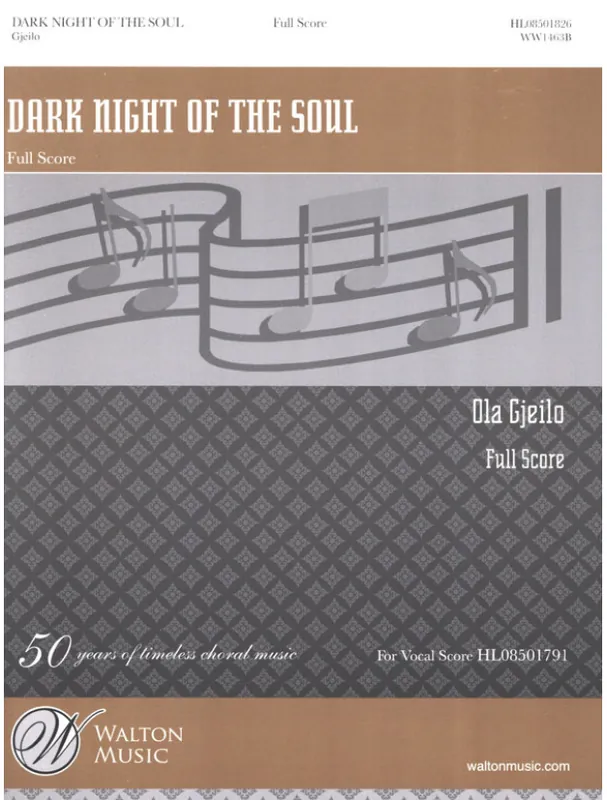 Ola Gjeilo Dark Night of the Soul - SSAATTBB (noty, partitura pro sborový zpěv, klavír, smyčcový kvartet) Vysoce Kvalitní