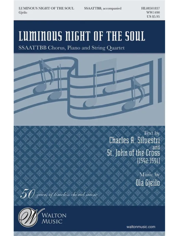 Nejprodávanější Ola Gjeilo Luminous Night of the Soul - SSAATTBB (noty, partitura pro sborový zpěv, klavír, smyčcový kvartet)