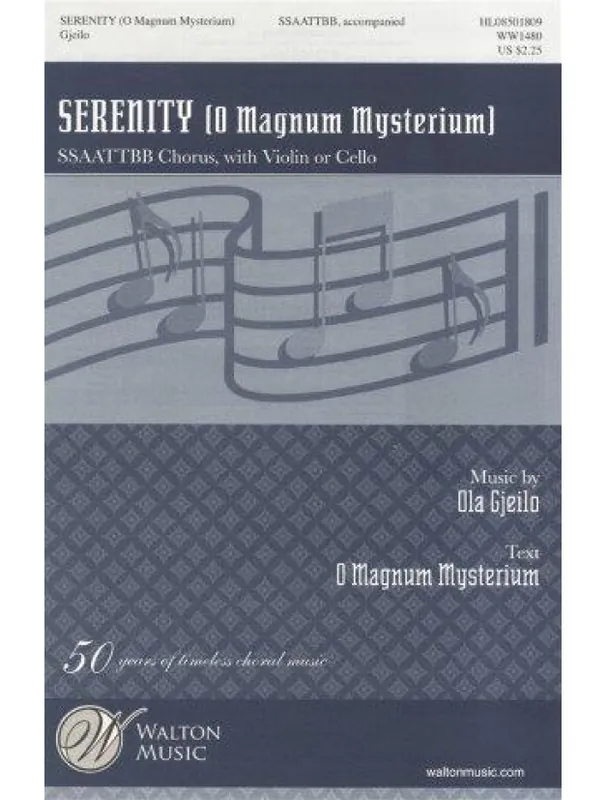 Ola Gjeilo Serenity (O Magnum Mysterium) (SATB) (noty na sborový zpěv, housle, violoncello) - SADA 5 ks Novinka