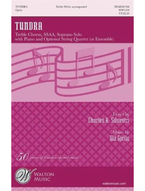 Časově Omezené Ola Gjeilo Tundra (Vocal Score) (SSAA) (noty na sborový zpěv, klavír) - SADA 5 ks
