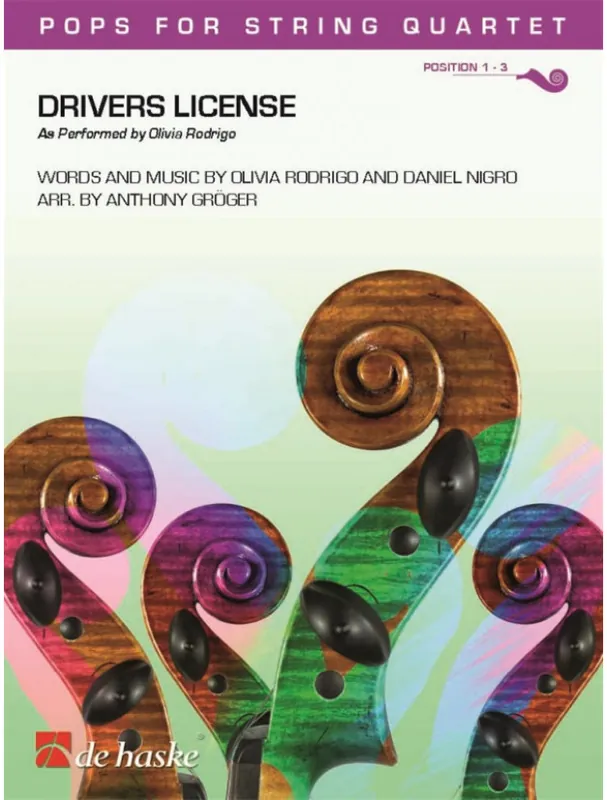 Akční Nabídka Olivia Rodrigo Drivers License (noty pro smyčcový kvartet)