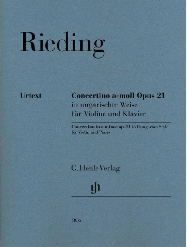 Oskar Rieding Concertino in A Minor op. 21 in Hungarian Style (noty na housle, klavír) Ihned K Objednání