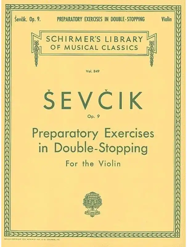 Autentický Otakar Ševčík Preparatory Exercises in Double-Stopping, Op. 9 (noty na housle)