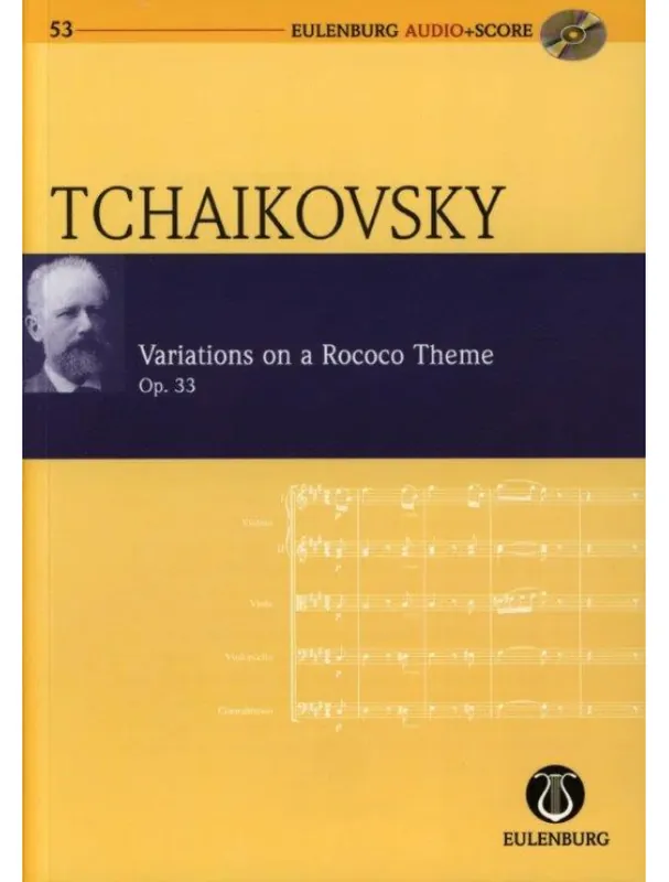Novinka P.I. Čajkovskij Variations on a Rococo Theme op 33 (noty, partitura)(+audio)