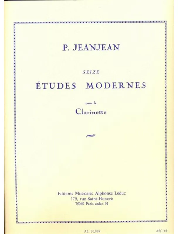 Paul Jeanjean 16 Modern Studies (noty na klarinet) Cenový Hit