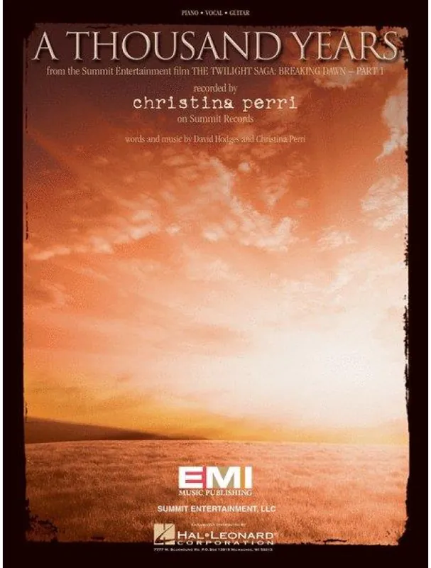 Perri Christina A Thousand Years (noty na klavír, zpěv, akordy na kytaru) Oblíbený