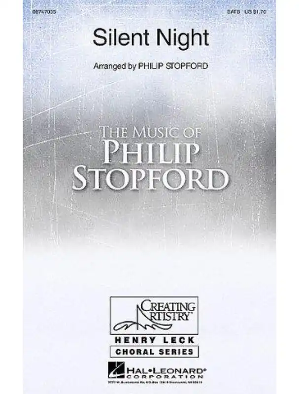 Sezónní Sleva Philip Stopford Silent Night - SATB (noty na sborový zpěv, příčnou flétnu, klavír) - SADA 5 ks