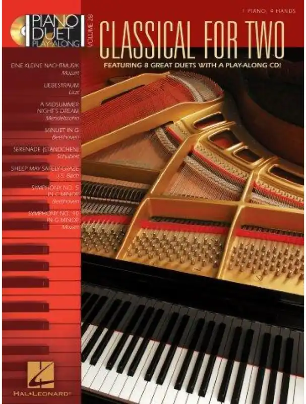Sezónní Sleva Piano Duet Play Along 28 Classical For Two (noty, čtyřruční klavír) (+audio)