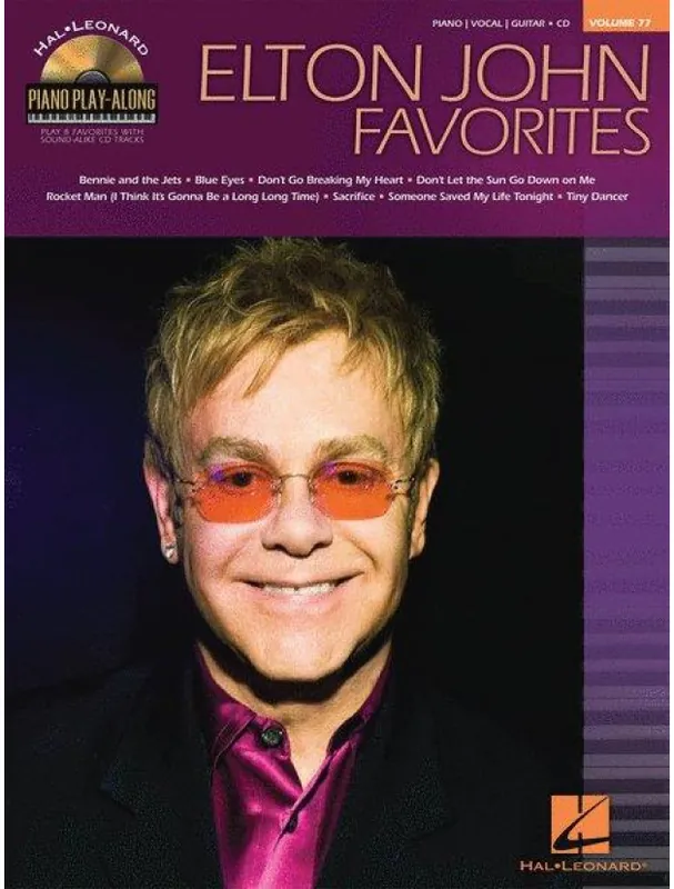 Bezpečná Platba Piano Play-Along 77 Elton John Favorites (noty na klavír, zpěv, akordy na kytaru) (+audio)