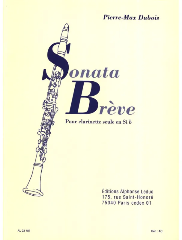 Pierre-Max Dubois Sonata Bréve (noty na klarinet) Expresní Doručení