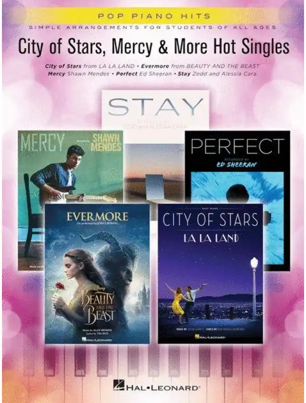 Speciální Cena Pop Piano Hits City Of Stars, Mercy & More Hot Singles (noty na snadný sólo klavír)