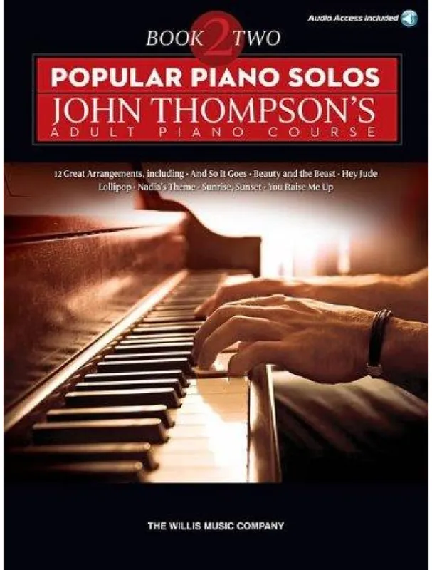 Značkový Popular Piano Solos John Thompson‘s Adult Piano Course - Book 2 (noty na sólo klavír) (+audio)