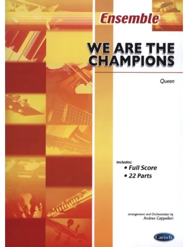 Ověřený Queen We Are The Champions (noty pro flexibilní orchestr, party, partitura)(+audio)