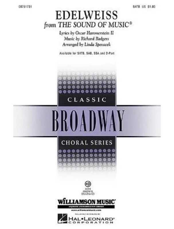 Richard Rodgers Edelweiss (The Sound Of Music) Arr. Spevacek (noty na sborový zpěv SATB, klavír) - SADA 5 ks Hit Sezóny