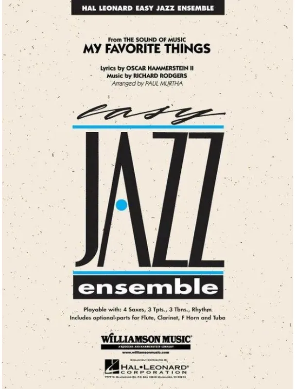 Rodgers & Hammerstein My Favorite Things (snadné noty pro jazzový orchestr, party, partitura) Oblíbený
