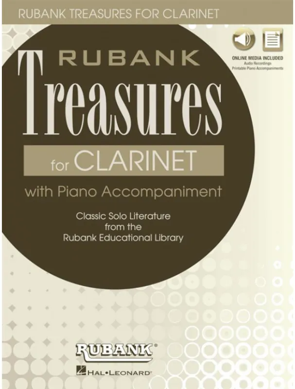 Vysoce Kvalitní Rubank Treasures for Clarinet (noty na klarinet, klavír) (+audio)