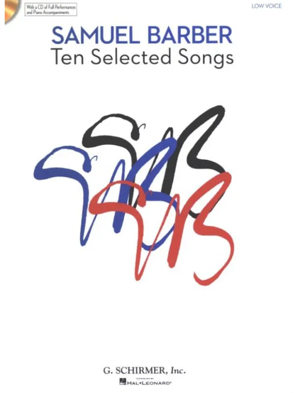 Samuel Barber 10 Selected Songs - Low Voice (noty na zpěv, klavír)(+audio) Cenový Hit