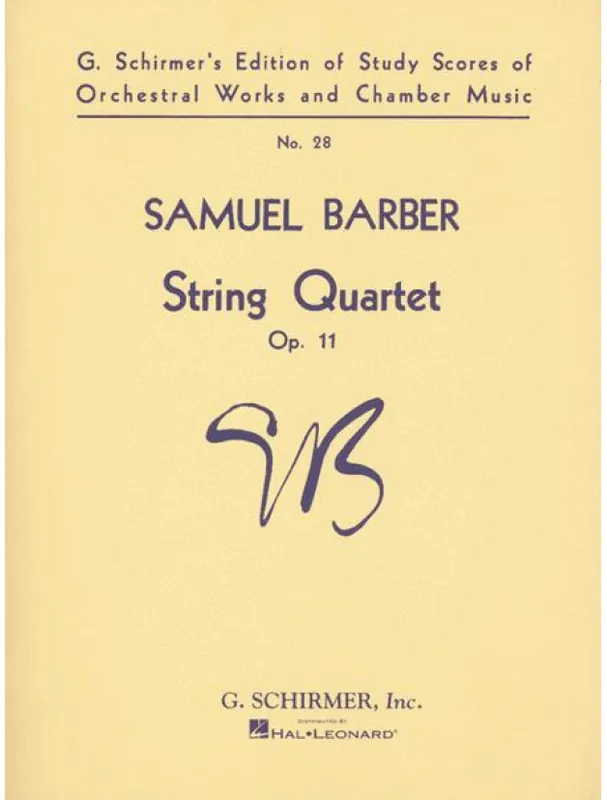 Bezpečná Platba Samuel Barber String Quartet, Op. 11 - Score (noty pro smyčcový kvartet)