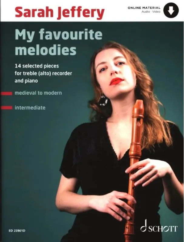 Expresní Doručení Sarah Jeffery My Favourite Melodies (noty na altovou zobcovou flétnu, klavír)(+audio)