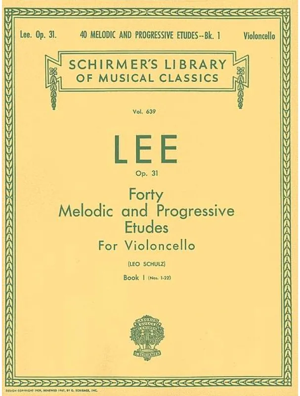 Sebastian Lee 40 Melodic and Progressive Etudes, Op. 31, Book 1 (noty na violoncello) Víkendová Akce