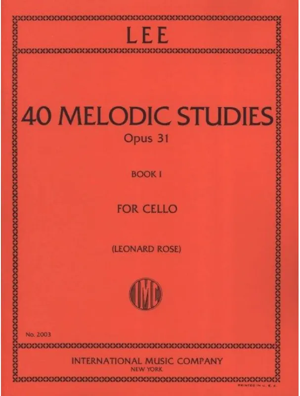 Finální Výprodej Sebastian Lee 40 Melodic Studies op. 31/Book 1 - Rose (noty na violoncello)