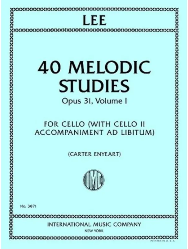 Horká Nabídka Sebastian Lee 40 Melodic Studies, Opus 31, Volume I (noty na violoncello)
