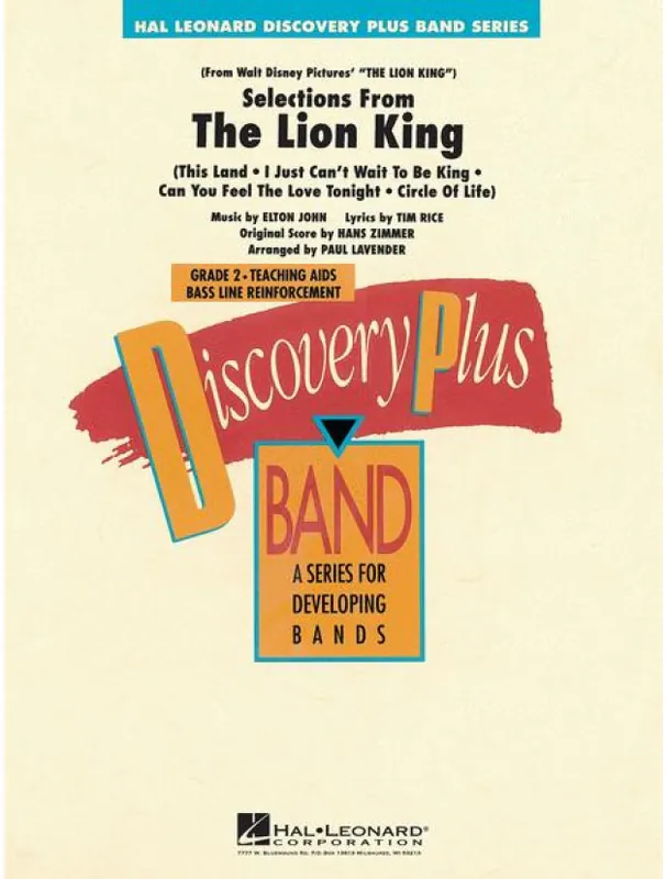 Selections from The Lion King (snadné noty pro koncertní orchestr, party, partitura) Rychlé Dodání