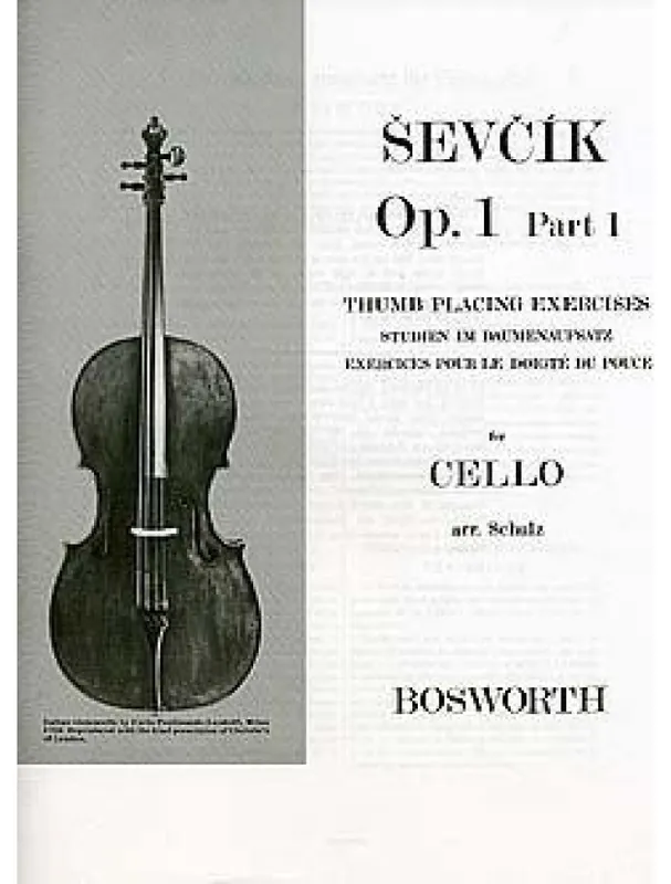 Ševčík Cello Studies Op.1 Part 1 Thumb Placing Exercises (noty na violoncello) Koupit Online
