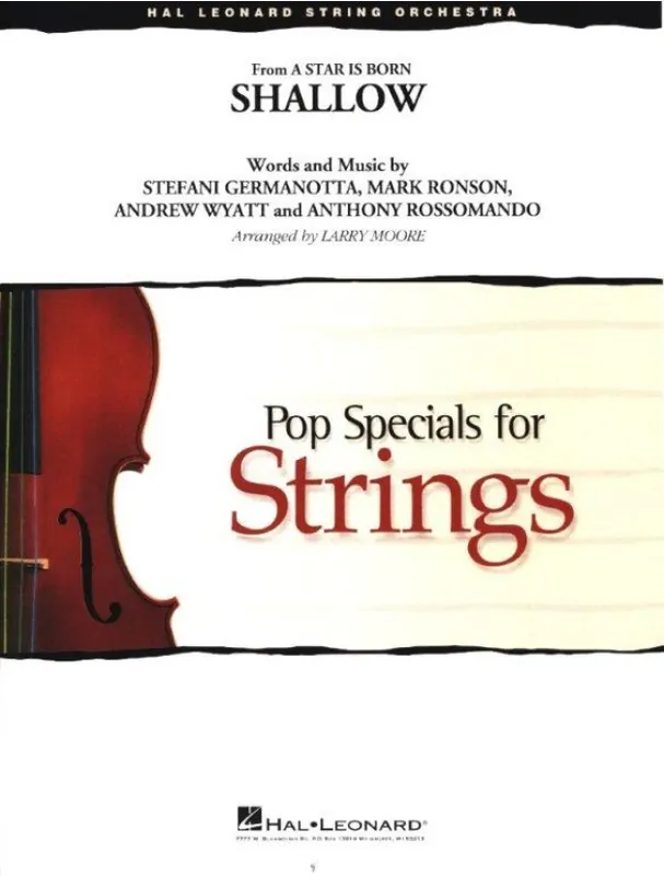 Tovární Cena Shallow from A Star Is Born (noty pro smyčcový orchestr, party, partitura)