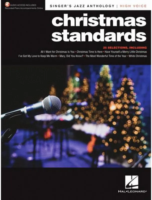 Singer‘s Jazz Anthology Christmas Standards (noty na klavír, zpěv, vysoký hlas, akordy) (+audio) Autentický