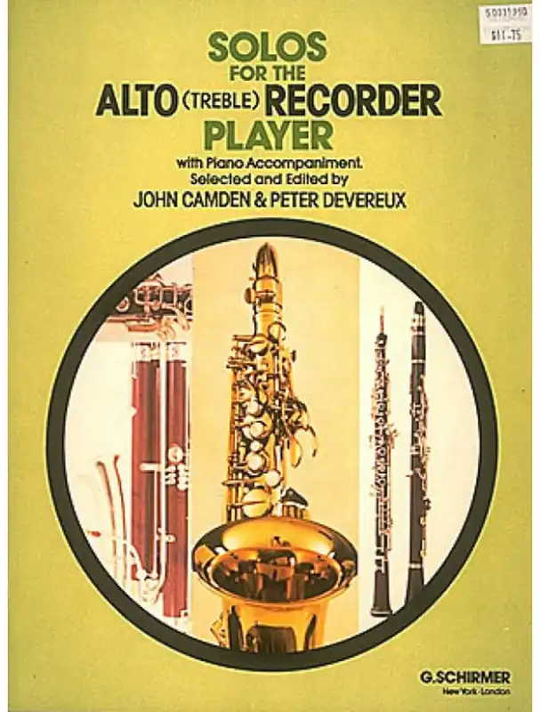Solos for the Alto Recorder Player (noty na altovou zobcovou flétnu, klavír) Originální