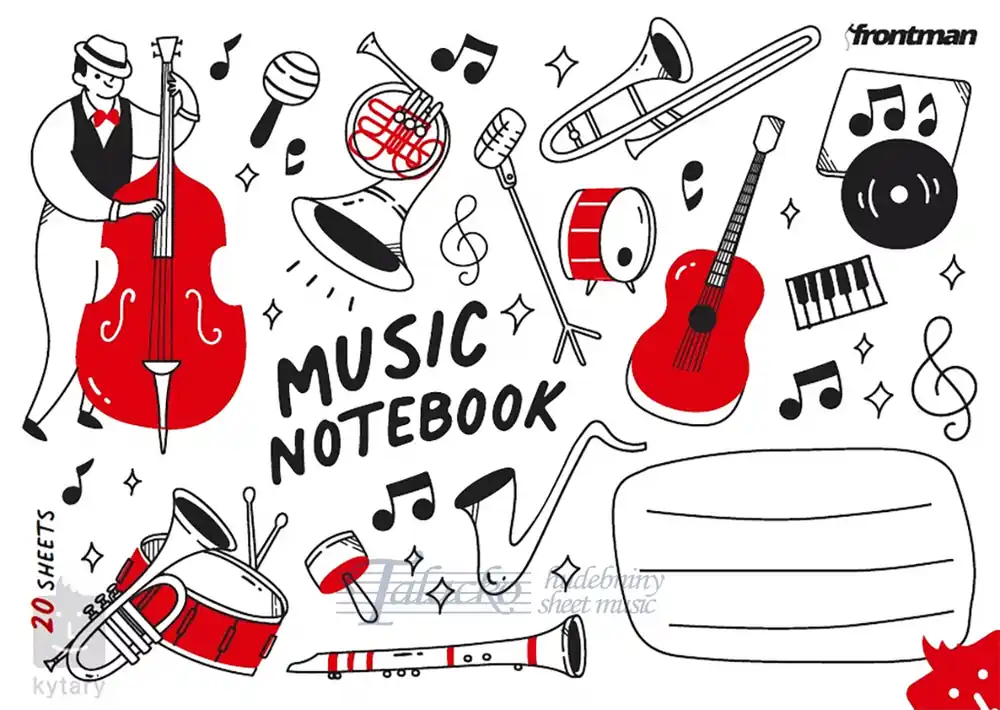 Oblíbený Music Notebook 20 Sheets