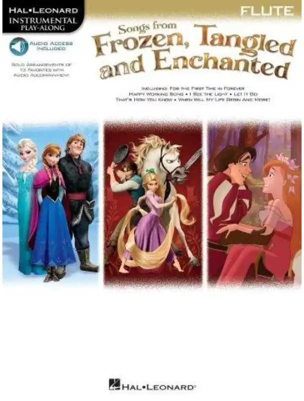 Akční Cena Songs From Frozen, Tangled And Enchanted Flute (noty na příčnou flétnu) (+audio)