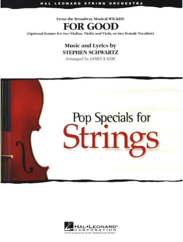 Vysoce Kvalitní Stephen Schwartz For Good - Duet Feature from Wicked (noty pro smyčcový orchestr, party partitura)
