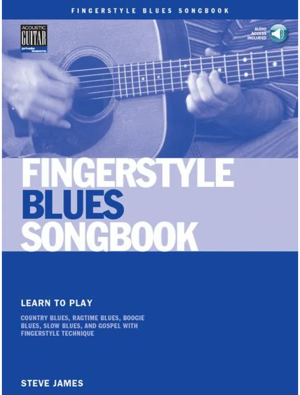 Sezónní Sleva Steve James Fingerstyle Blues Songbook (noty, tabulatury na kytaru) (+audio)