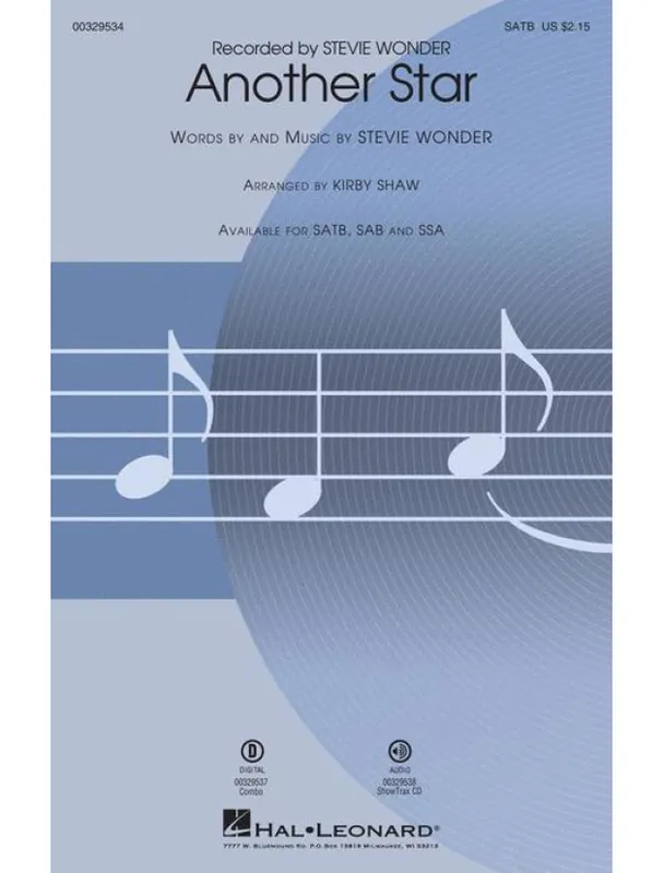 Rychlé Dodání Stevie Wonder Another Star (noty na sborový zpěv, SATB) - SADA 5 ks